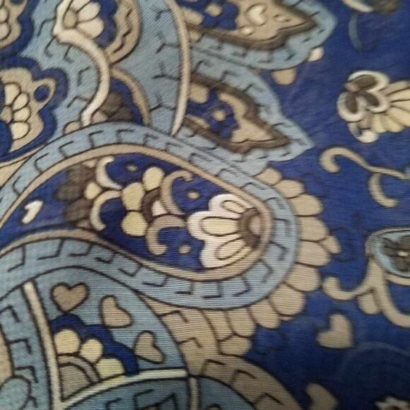 Ana Blue Gray Lined Paisley Peasant Top size XL - Picture 11 of 11